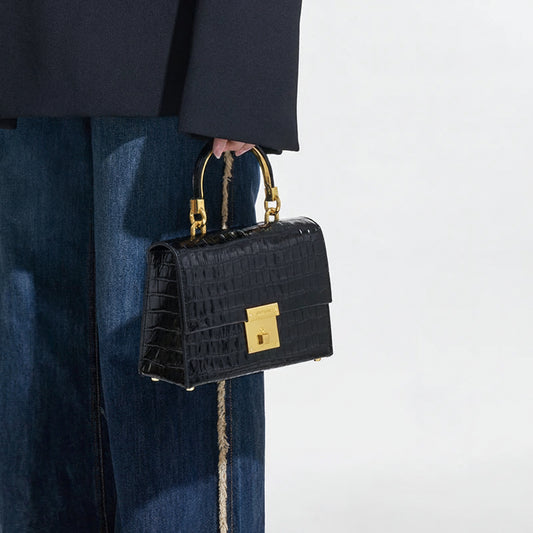 BAFELLI 2026 Crocodile Grain Leather Crossbody Bag