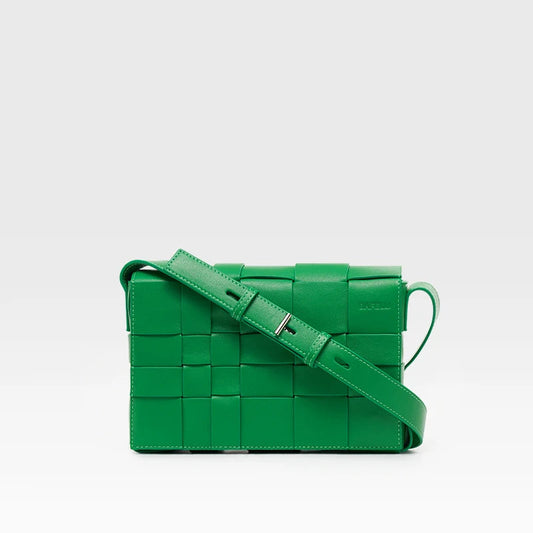 BAFELLI Woven Leather Box Crossbody Bag