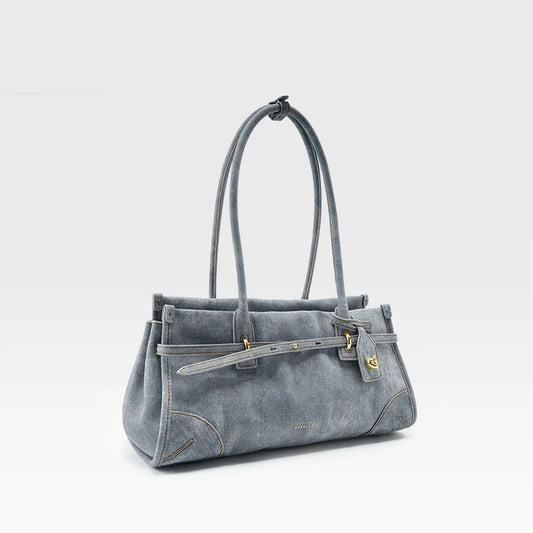 BAFELLI SS26 Denim Leather Boston Bag