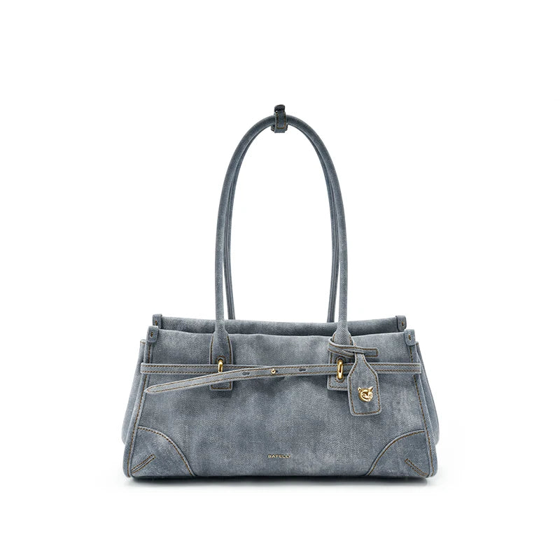 BAFELLI SS26 Denim Leather Boston Bag