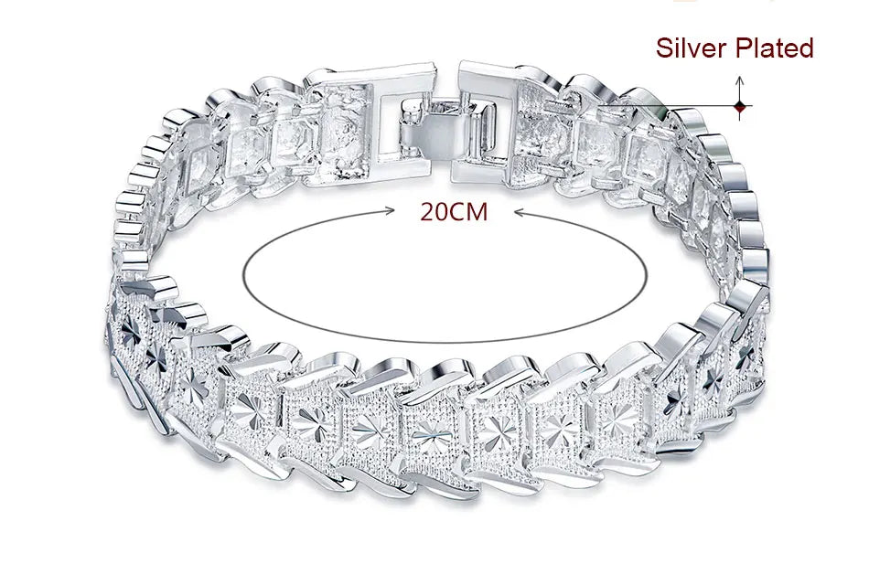 Wide Silver Bracelet