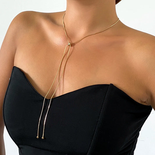 Snake Chain Ball Pendant Choker