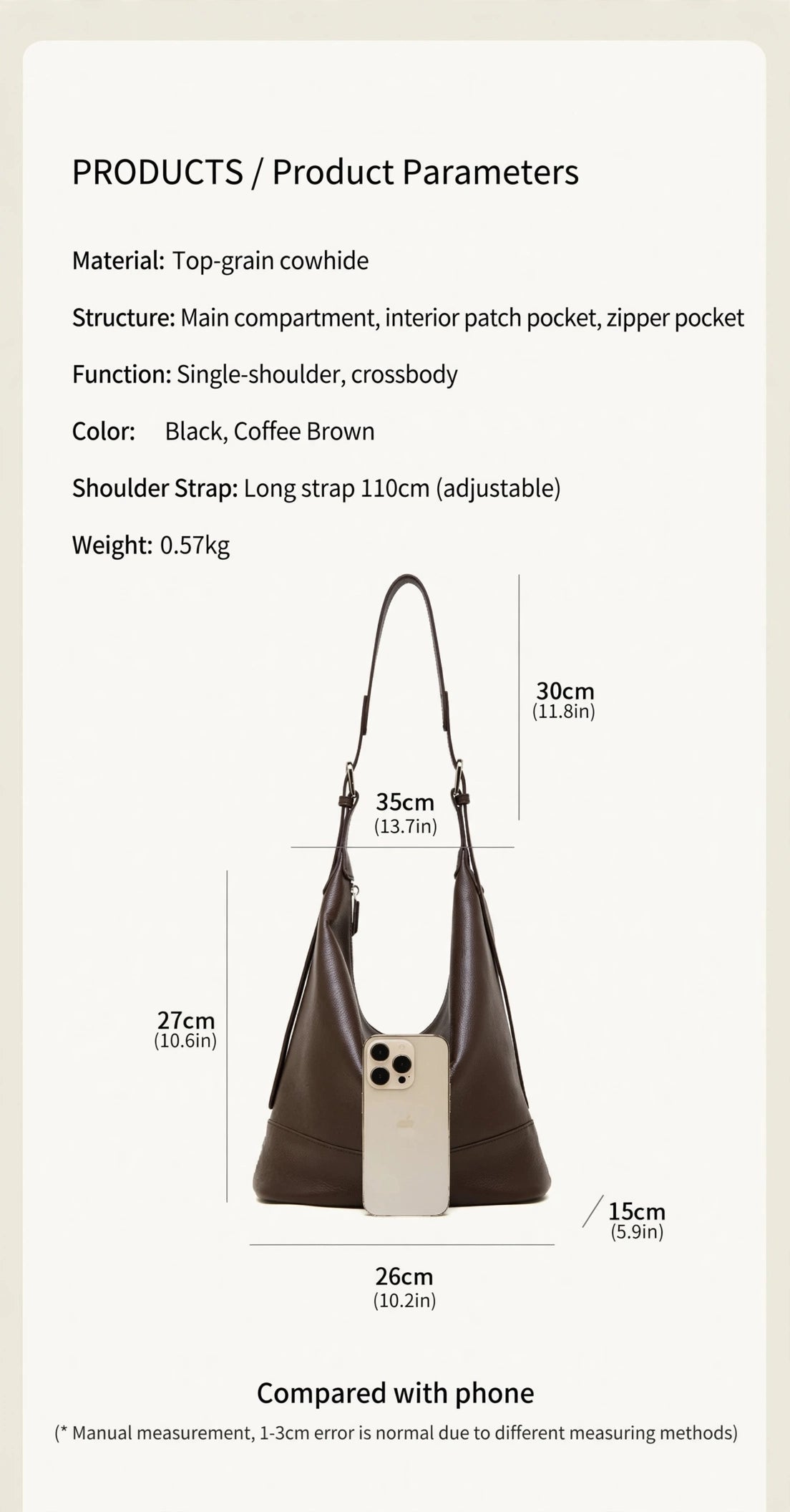 YANATARI Soft Leather Large-Capacity Tote