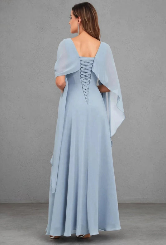 Scoop Neck Mother of the Bride Dresses Cape Shawl