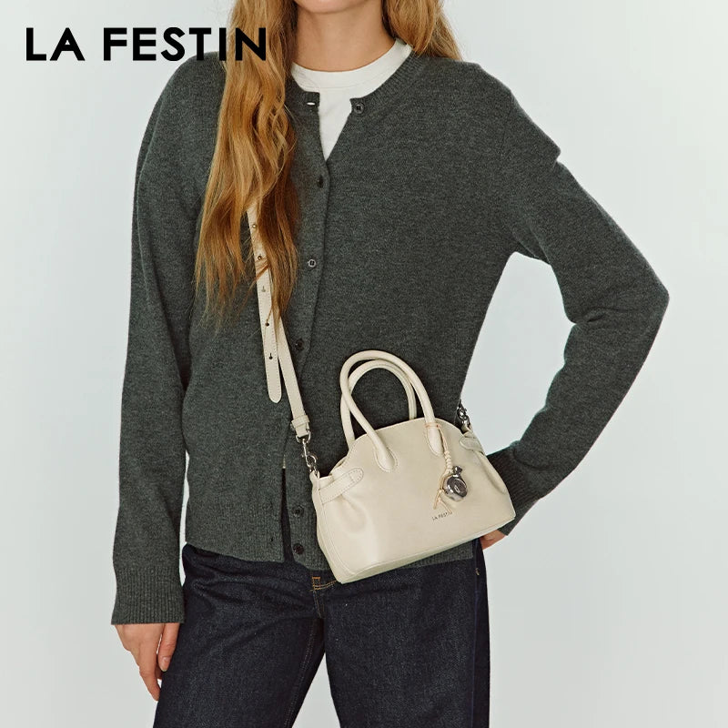 LA FESTIN Suede Boston Bag