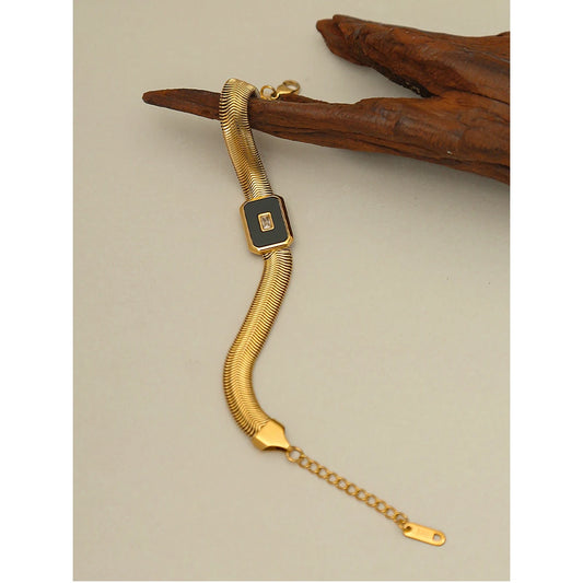 Shell & Stone Snake Chain Bracelet