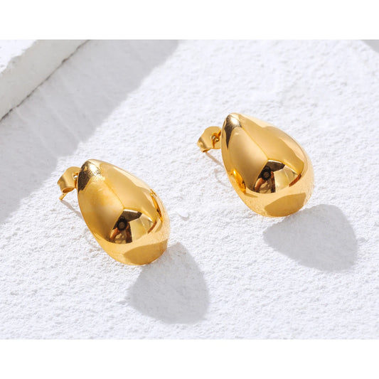 Polished Gold-Plated Drop Earrings