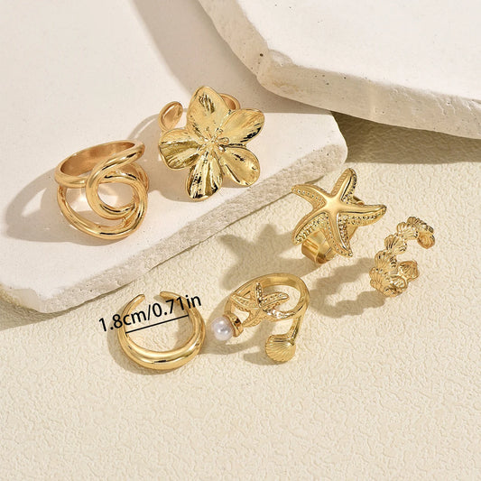 Coastal Charm Ring Set