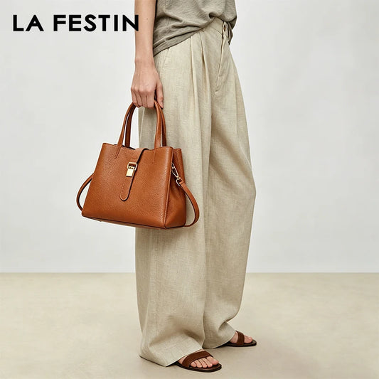 LA FESTIN Leather Top Handle Crossbody Bag