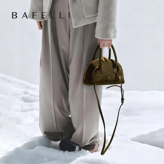 Luxury Top Grain Leather Bowling Bag