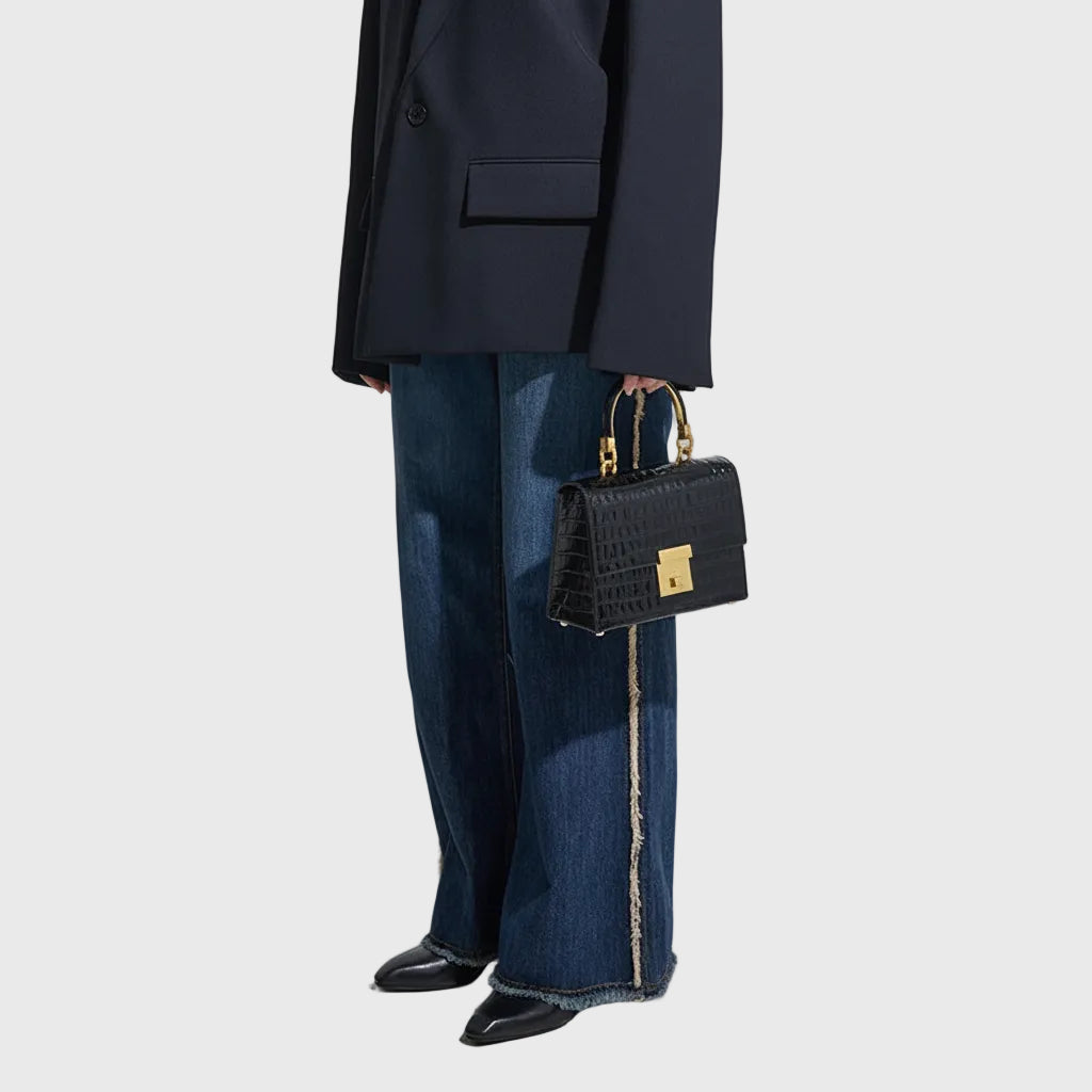 BAFELLI 2026 Crocodile Grain Leather Crossbody Bag