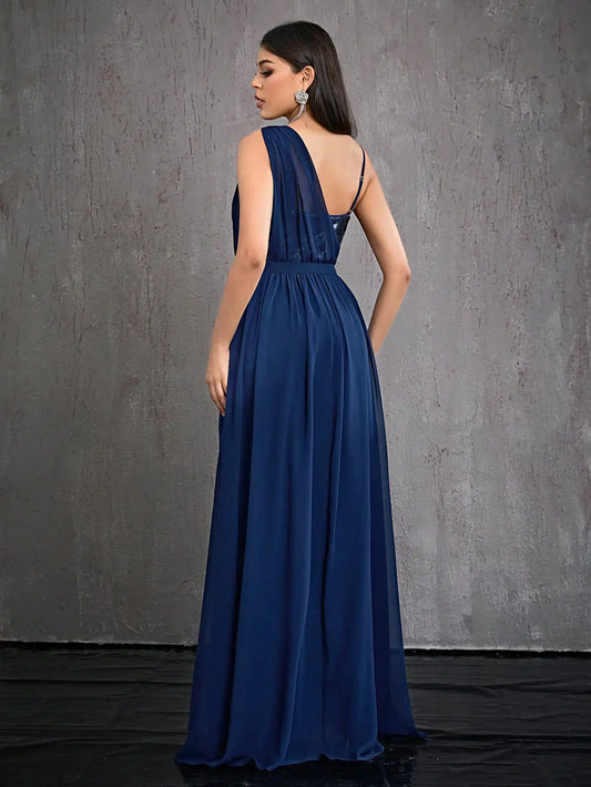 Strapless Sequin Off Shoulder Evening Dress
