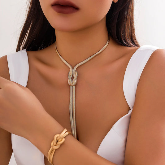 Snake Chain Necklace & Bracelet Set