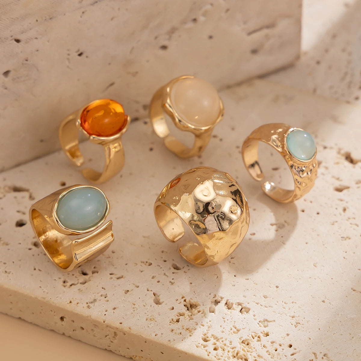 Boho Gold Ring Set