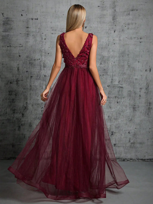 3D Sequin Embroidered Mermaid Dress