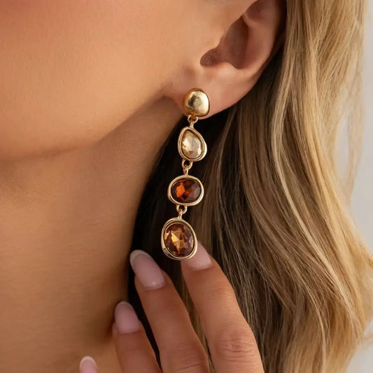 Exquisite Colored Glass Drill Drop Earring