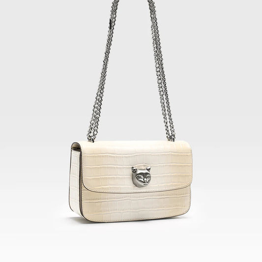 Croc Leather Square Crossbody Bag