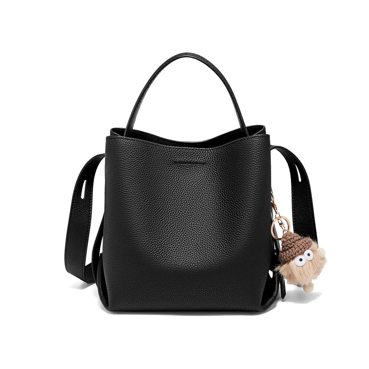 FOXER Leather Bucket Shoulder Bag