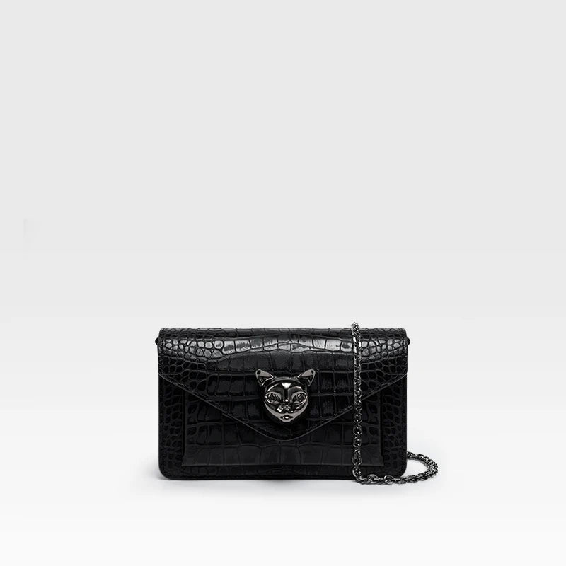 Chain Leather Clutch Bag