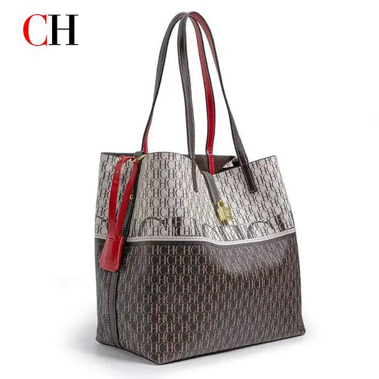 Simple Atmosphere Style Handbag Unique Print Design Large Capacity