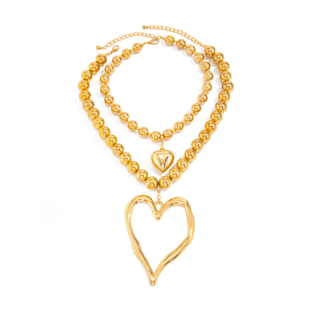 Large Heart Pendant Necklace Set