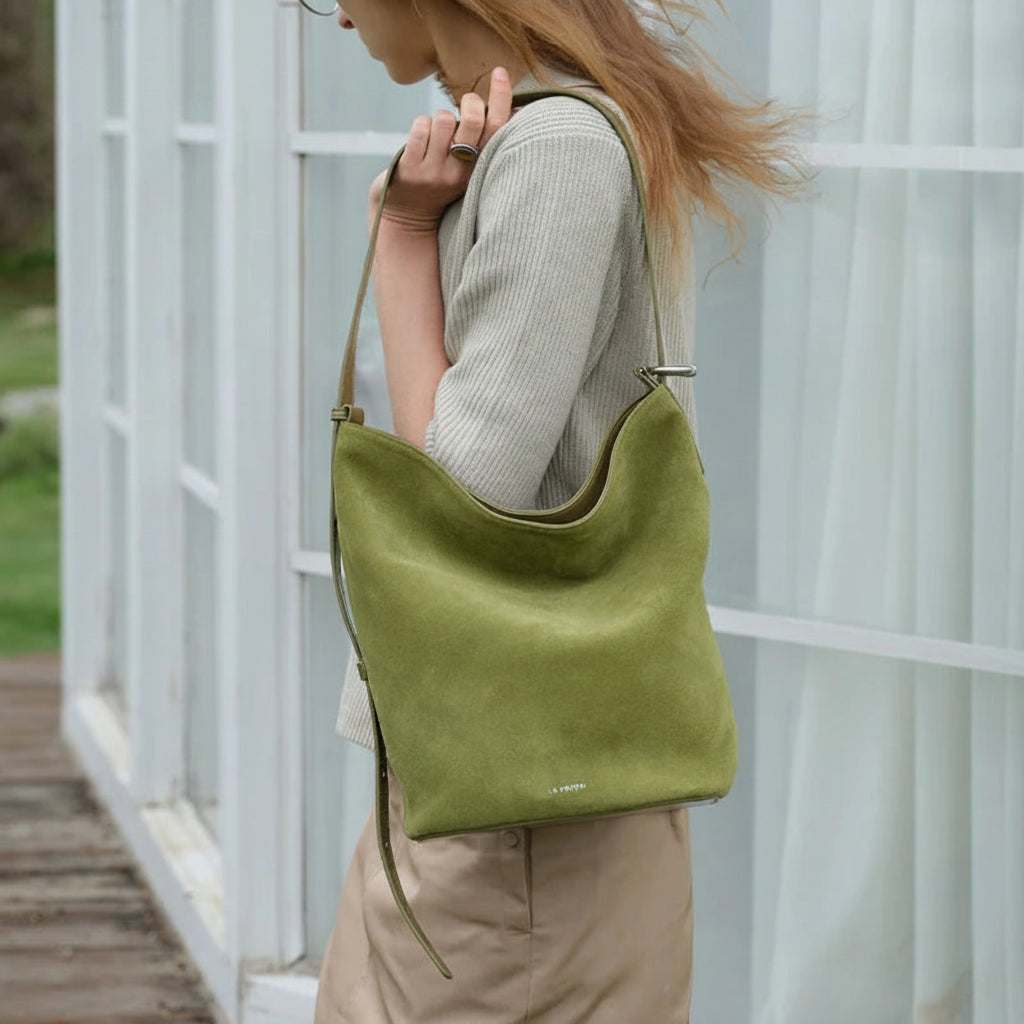 LA FESTIN Leather Bucket Tote Bag