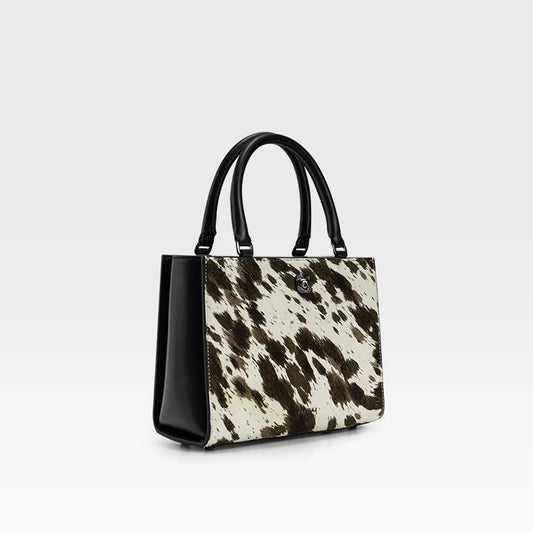 BAFELLI Leather & Fur Splice Handbag