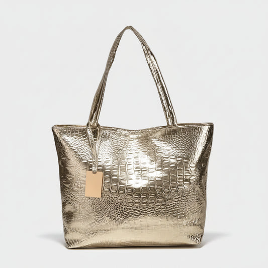 Crocodile Print PU Leather Tote Bag