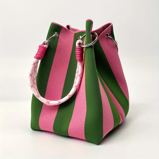 Multicolored Handbag with Buckle Closure Adjustable Shoulder Strap Spacious