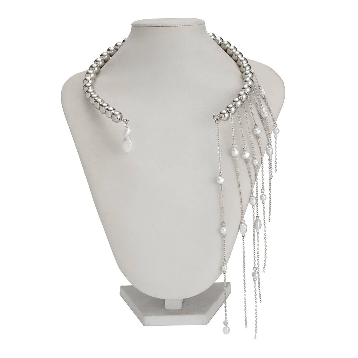 Pearl Tassel Choker Necklace