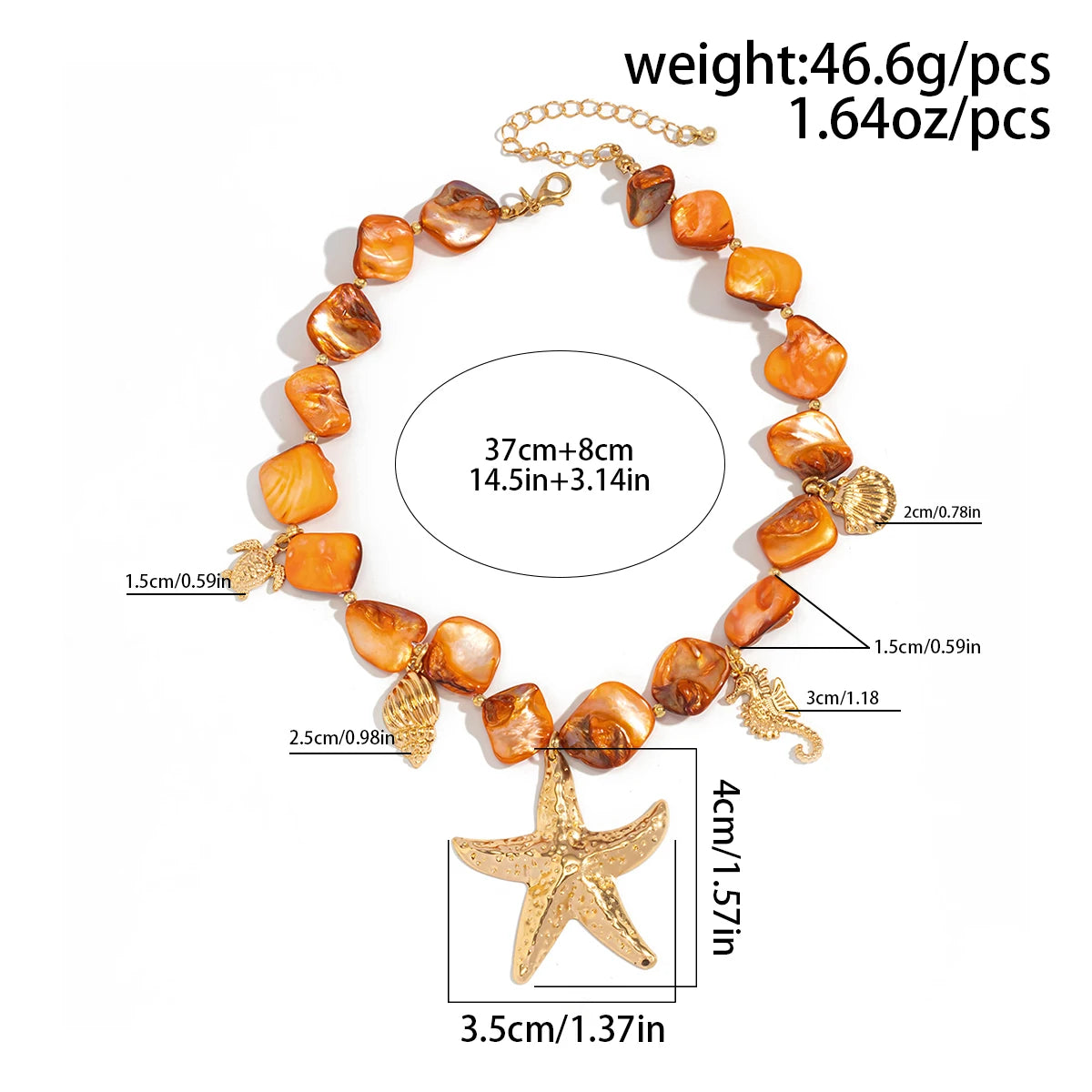 Starfish Conch Pendant Choker