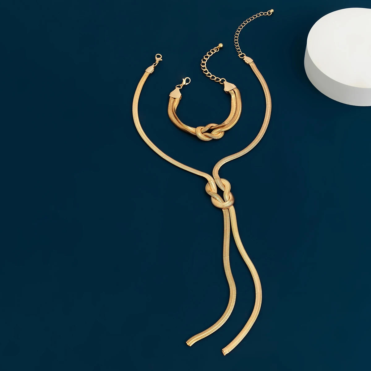 Snake Chain Necklace & Bracelet Set