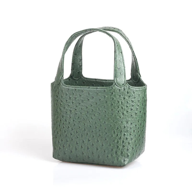 Luxury ostrich-patterned multipurpose tote.