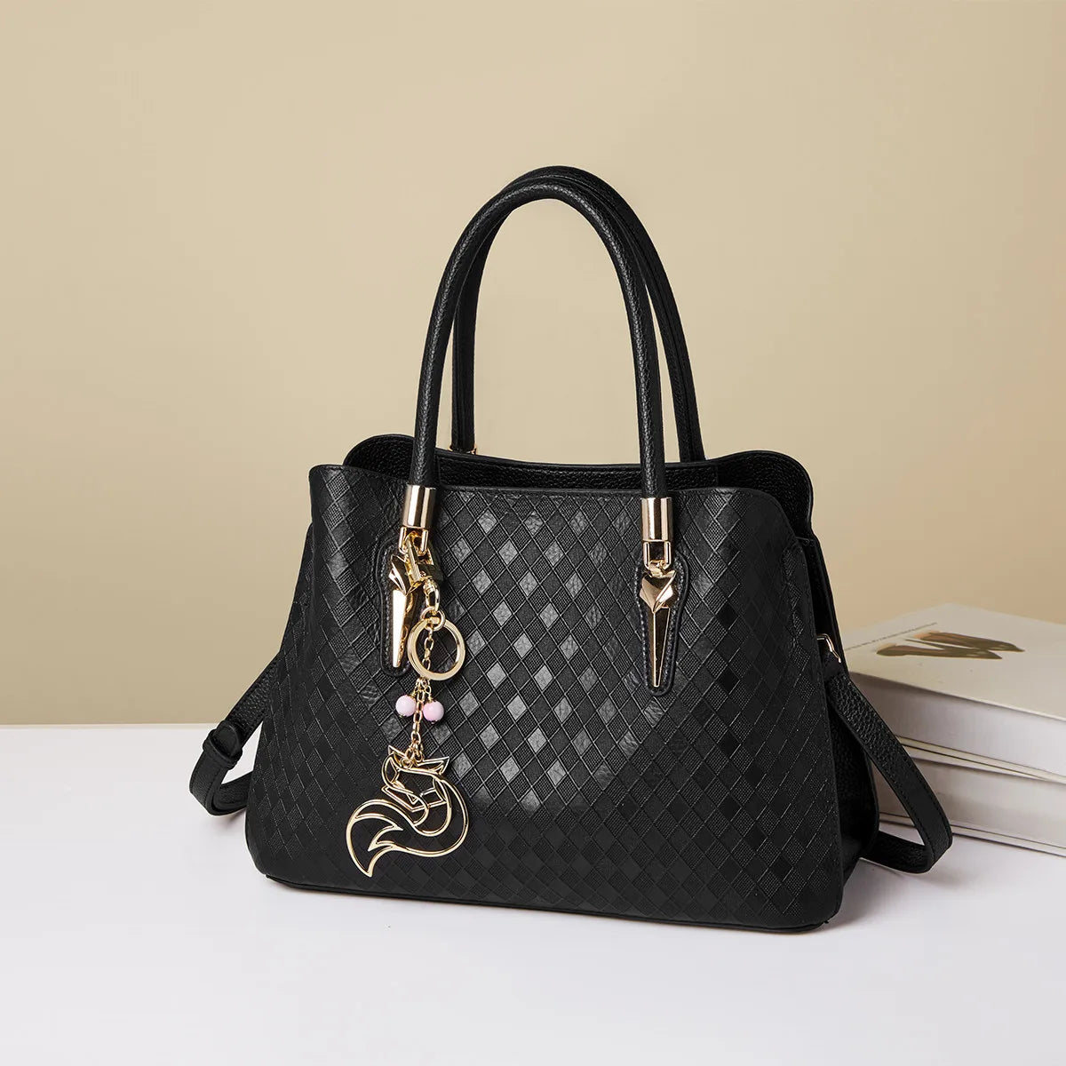 FOXER Women’s Plaid Leather Shoulder Bag