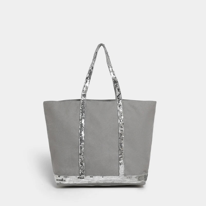 Retro Canvas Sequin Tote Bag