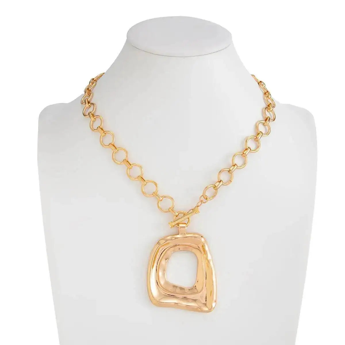Geometric Square Pendant Choker