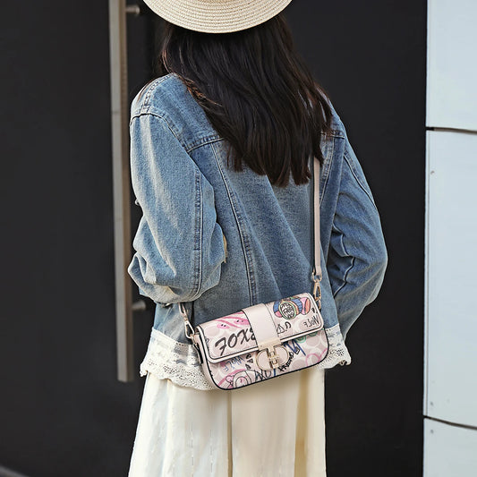 FOXER Graffiti Chain Shoulder Bag