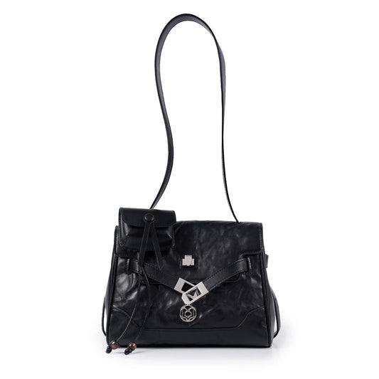 FOXER Wrinkled Leather Crossbody Bag