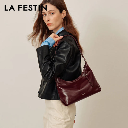 LA FESTIN Retro Leather Crossbody Bag