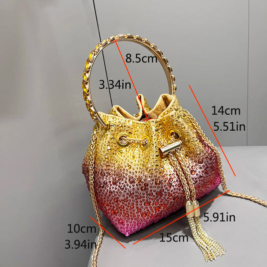Crystal Handle Evening Clutch Bag