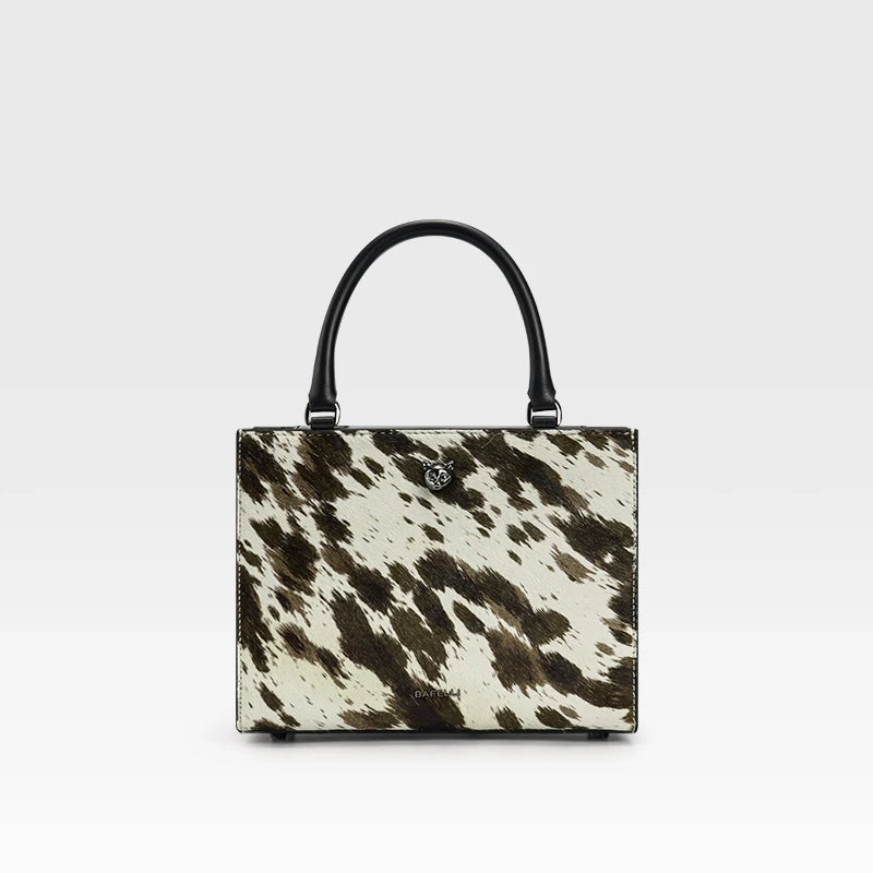 BAFELLI Leather & Fur Splice Handbag