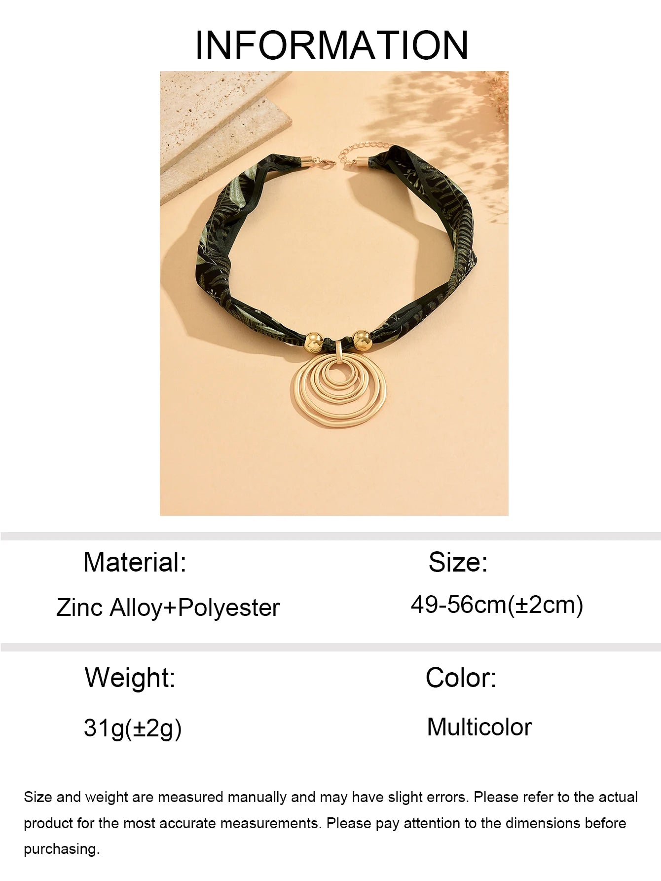 Bohemian Ribbon Choker with Gold Circle Pendant