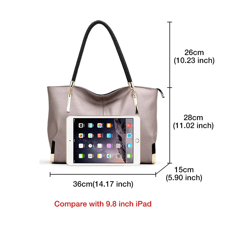 FOXER Cowhide Leather Tote Bag