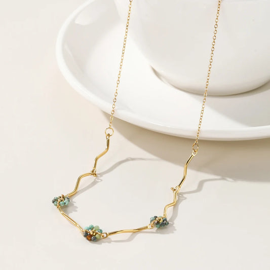 Acrylic & Stone Mixed Chain Necklace