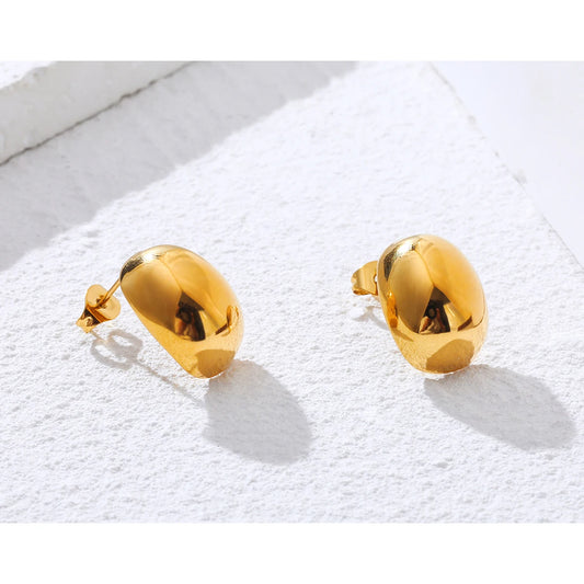 Polished Gold-Plated Stud Earrings