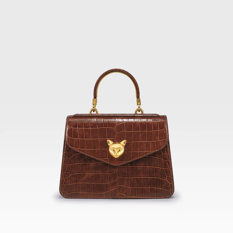 2026 Crocodile Pattern Leather Handbag