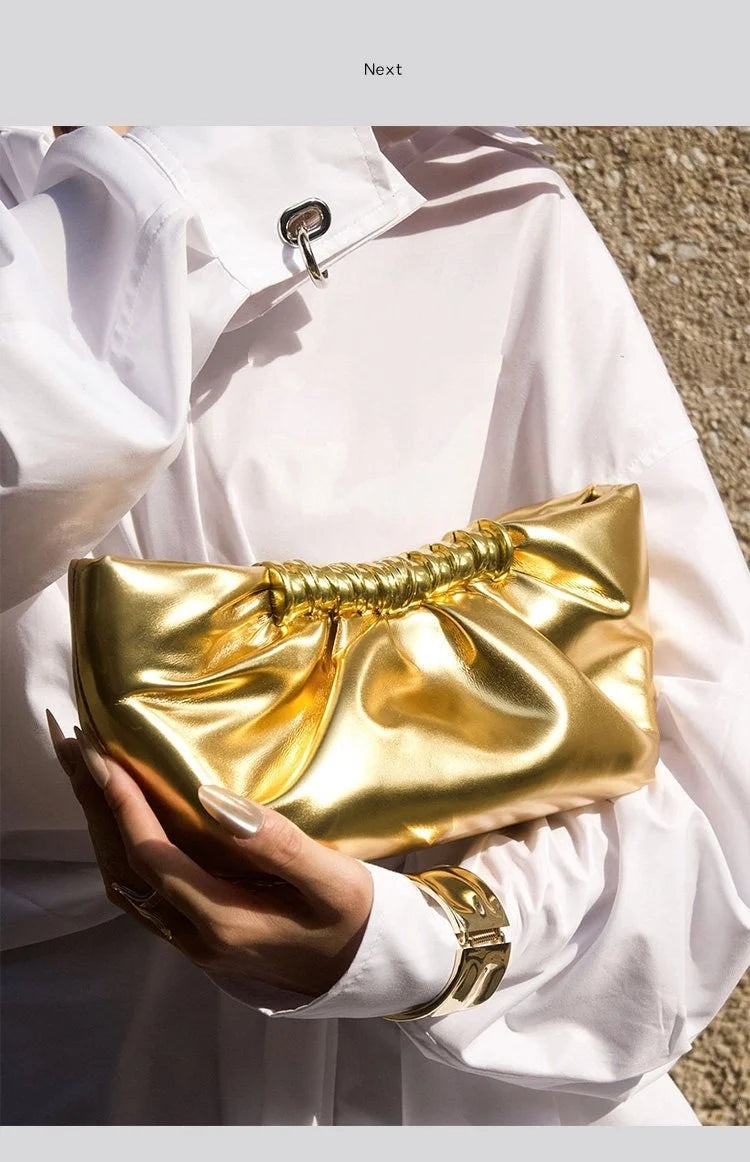 Luxury Gold & Black Cloud Clutch Bag