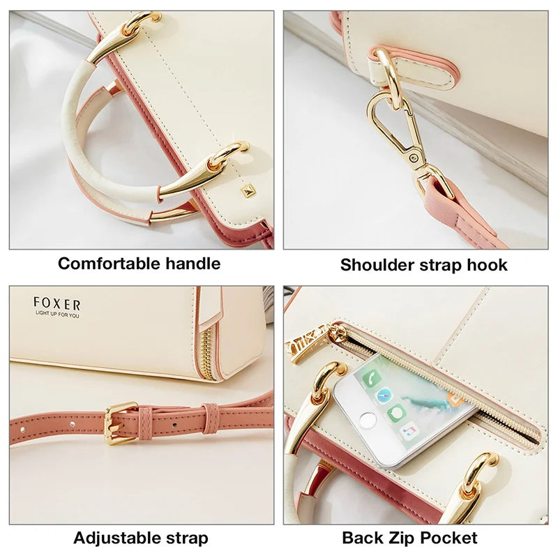 FOXER Leather Tote & Crossbody Bag