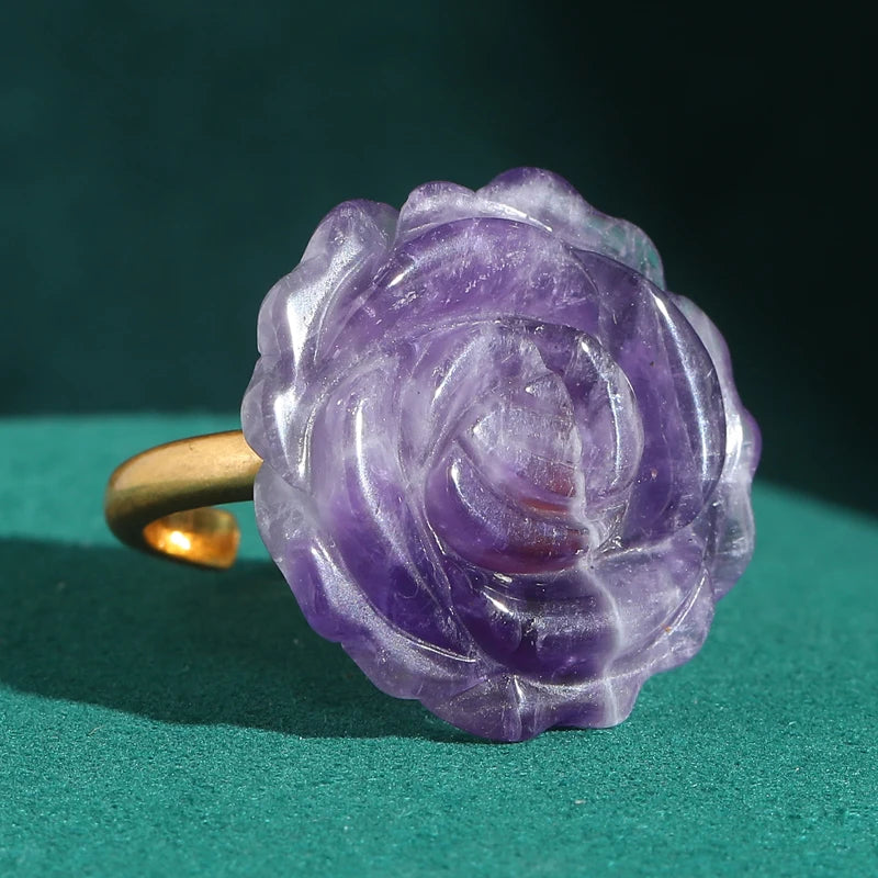 Vintage Purple Crystal Rose Ring