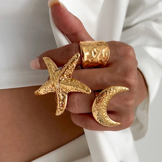 Starfish Moon Ring